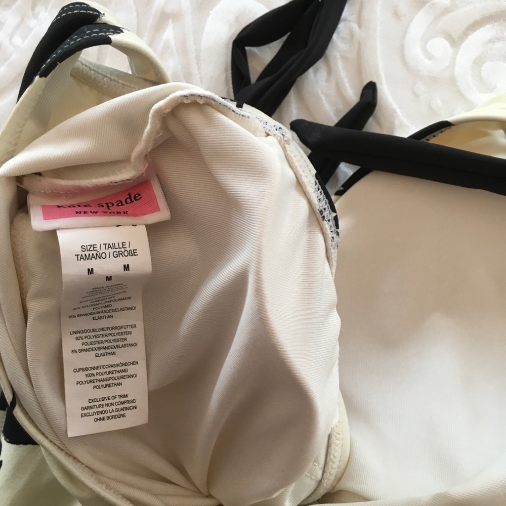 Kate Spade Cream One-Piece Swimsuit with Black Floral Print - Picture 12 of 12